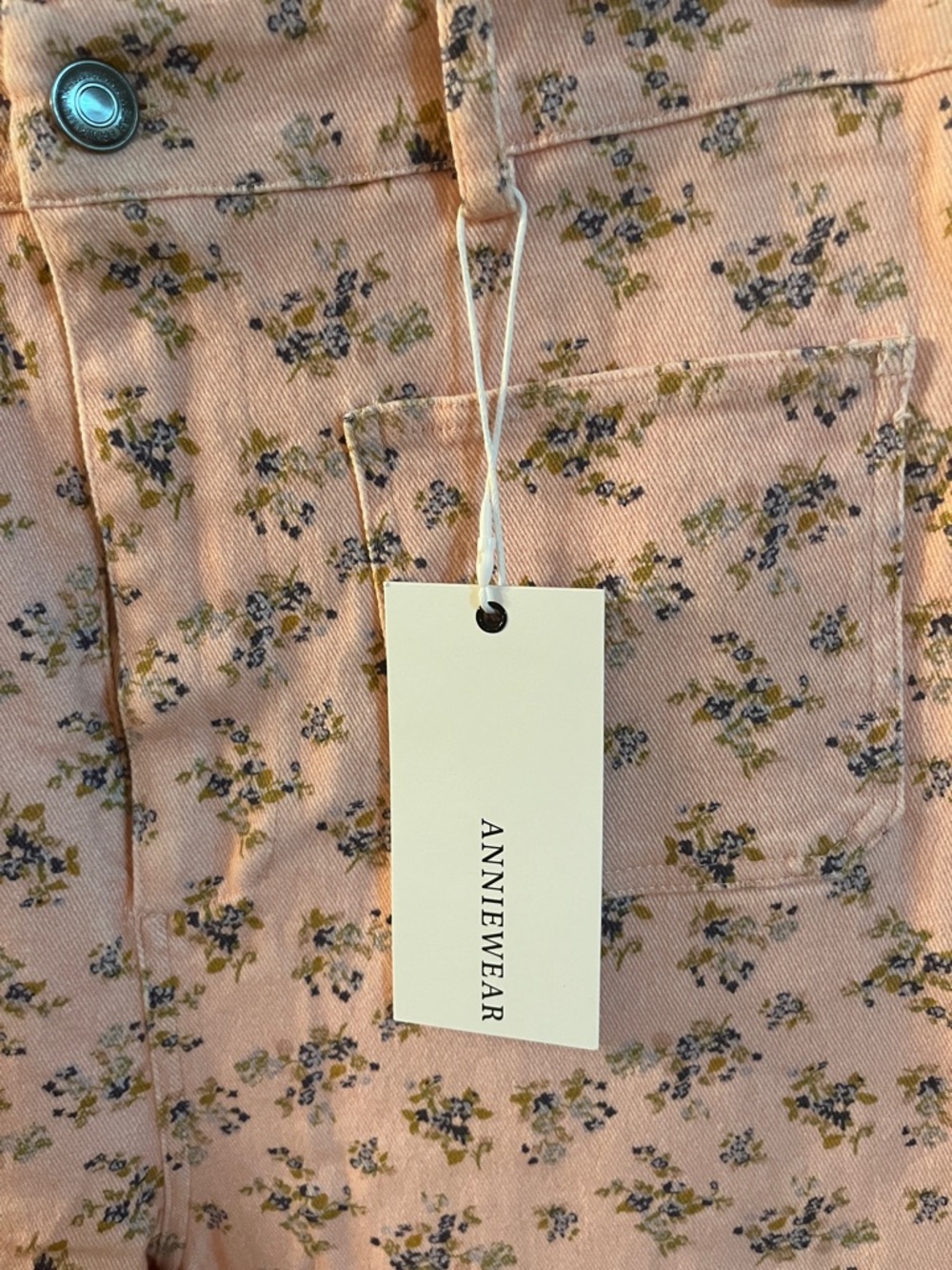 Women's Pink Floral Wide Leg Jeans - Picture 2 of 3